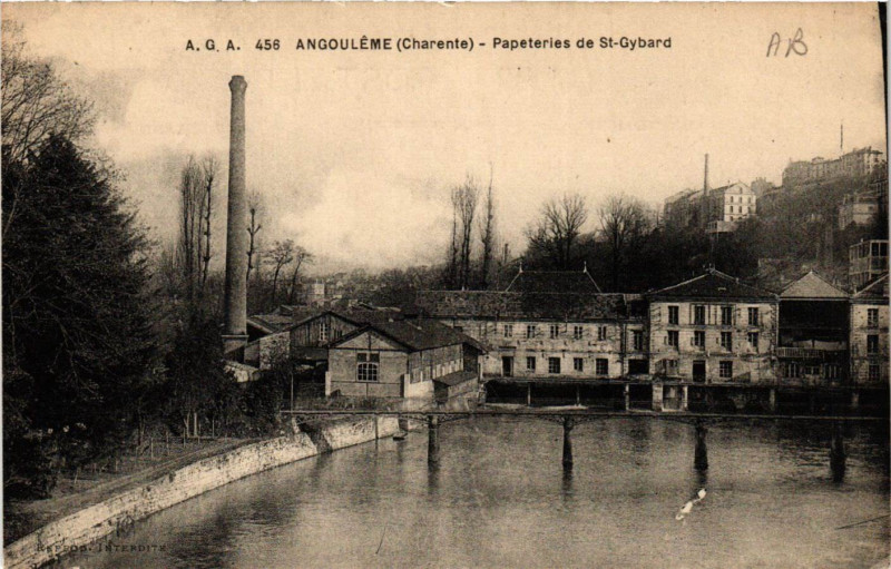 Carte postale ancienne Angouleme - Papeteries de Saint-Cybard à Angoulême