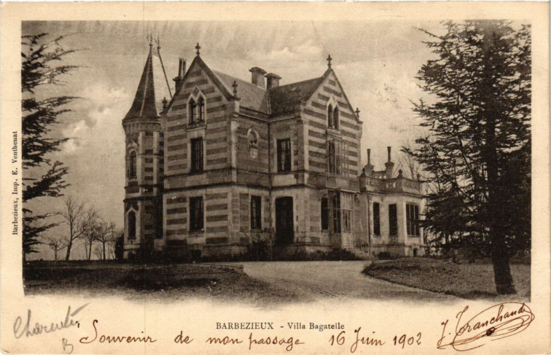 Carte postale ancienne Barbezieux - Villa Bagatelle