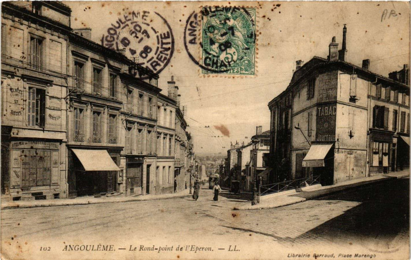 Carte postale ancienne Angouleme - Le Rond-point de l'Eperon à Angoulême