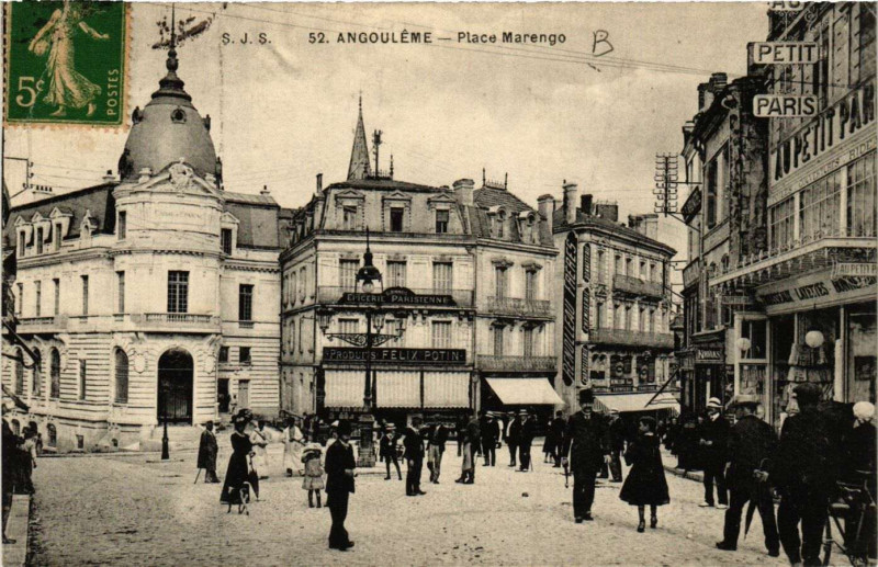 Carte postale ancienne Angouleme - Place Marengo à Angoulême