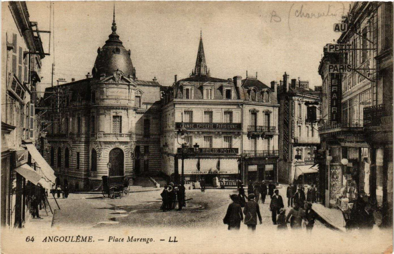 Carte postale ancienne Angouleme - Place Marengo à Angoulême