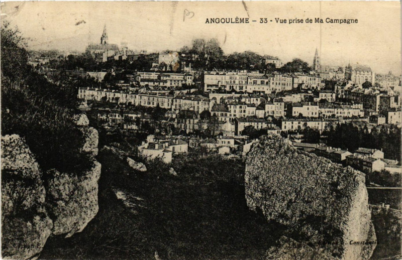 Carte postale ancienne Angouleme - Vue prise du Ma Campgne à Angoulême