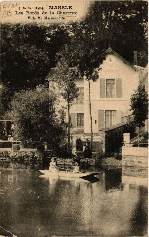 Carte postale ancienne Mansle - Les Bords de la Charente - Villa Ma Maisonnette à Mansle
