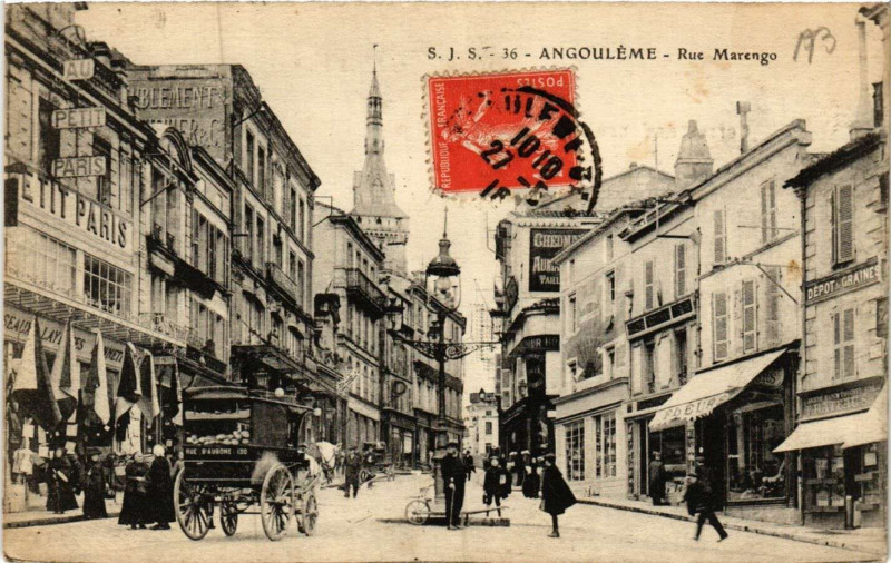 Carte postale ancienne Angouleme - Rue Marengo à Angoulême