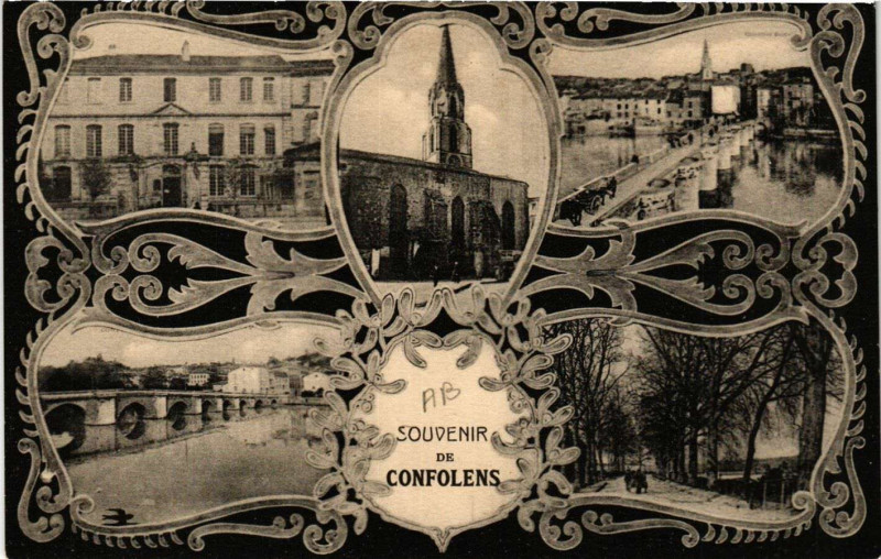 Carte postale ancienne Souvenir de Confolens à Confolens