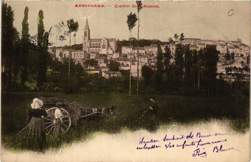 Carte postale ancienne Angouleme - Quartier Saint-Ausanne à Angoulême