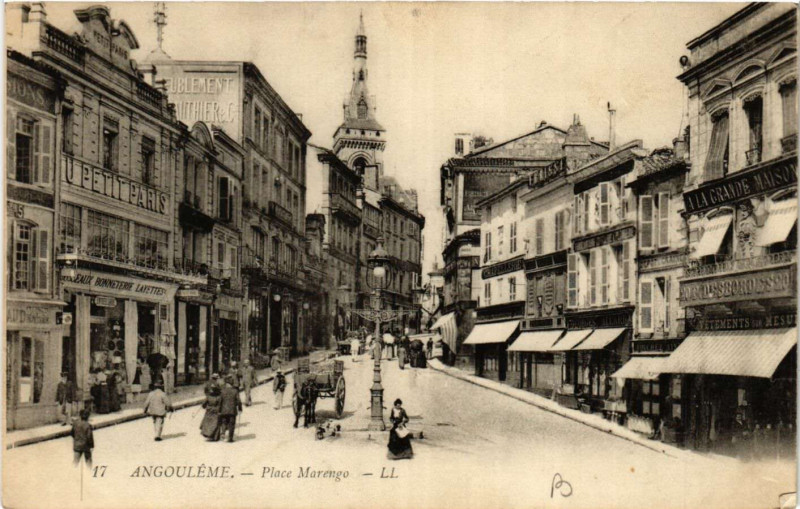 Carte postale ancienne Angouleme - Place Marengo à Angoulême