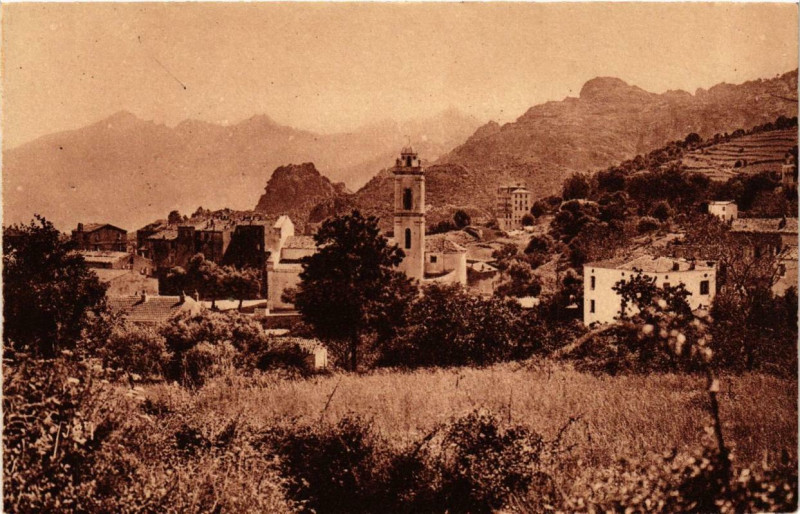 Carte postale ancienne Corse Piana - Le Village à Piana