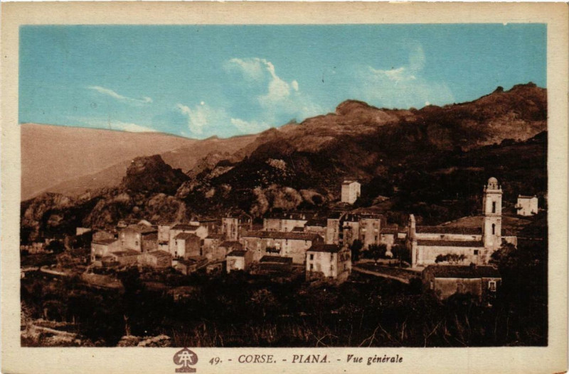 Carte postale ancienne Piana - Vue générale Corse à Piana