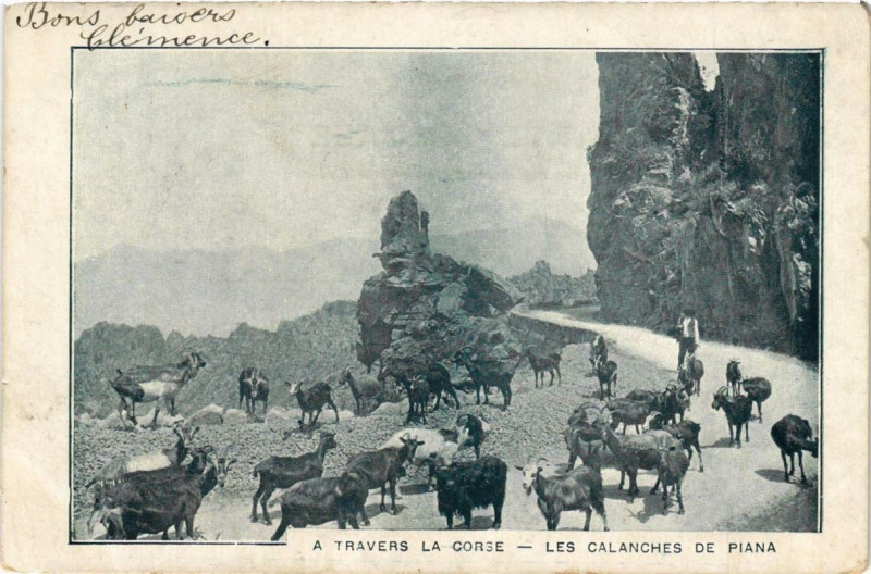Carte postale ancienne A Travers la Corse - Les Calanches de Piana Corse à Piana