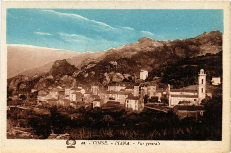 Carte postale ancienne Corse Piana - Vue générale à Piana
