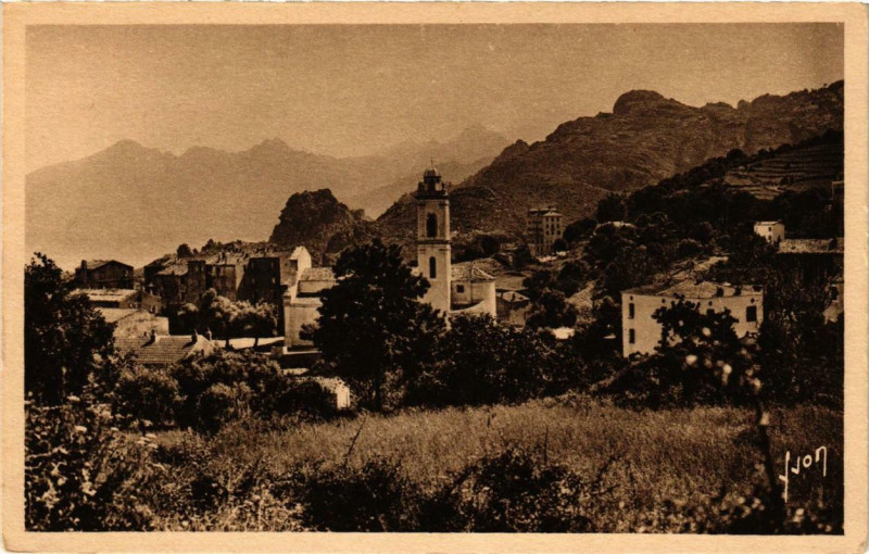 Carte postale ancienne Piana - Le Village Corse à Piana