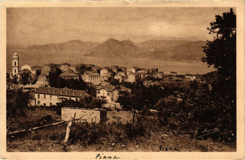 Carte postale ancienne Piana - Vue générale Corse à Piana
