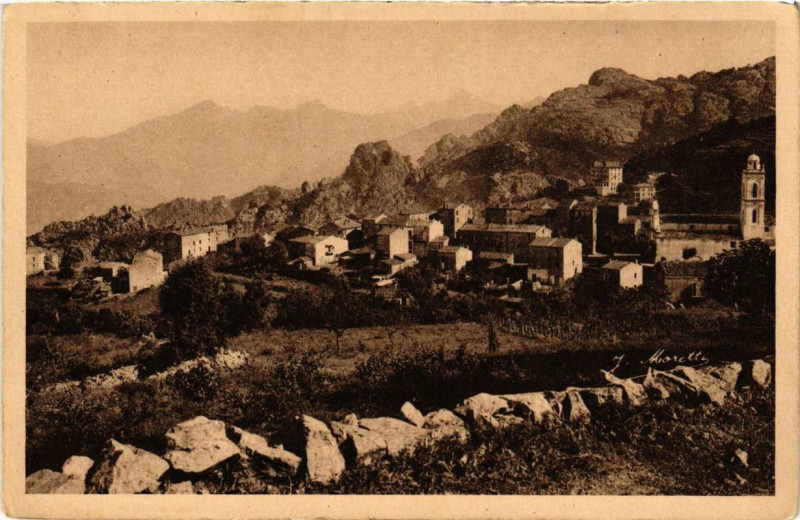Carte postale ancienne Corse Piana - Vue générale à Piana