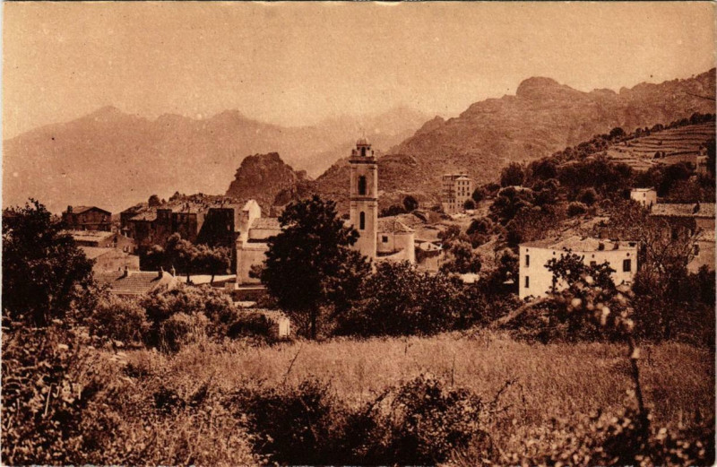 Carte postale ancienne Corse Piana - Le Village à Piana