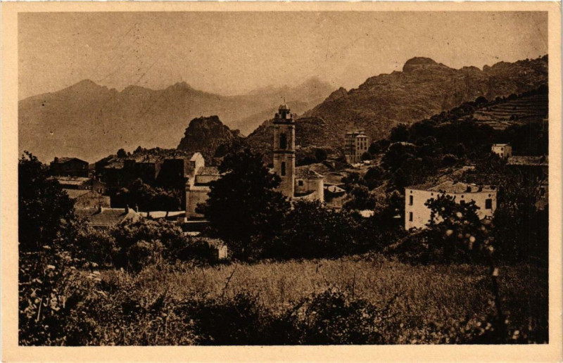 Carte postale ancienne Corse Piana - Le Village à Piana