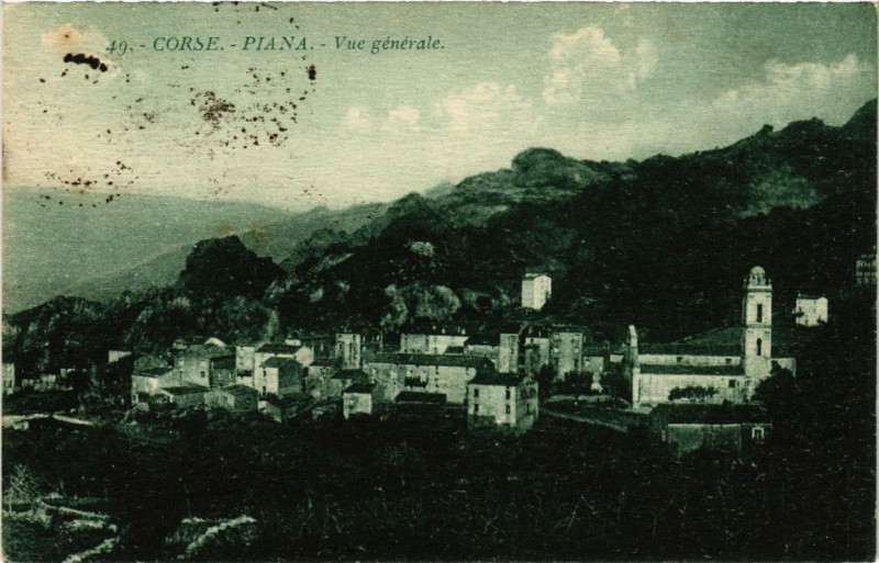 Carte postale ancienne Piana - Vue générale Corse à Piana