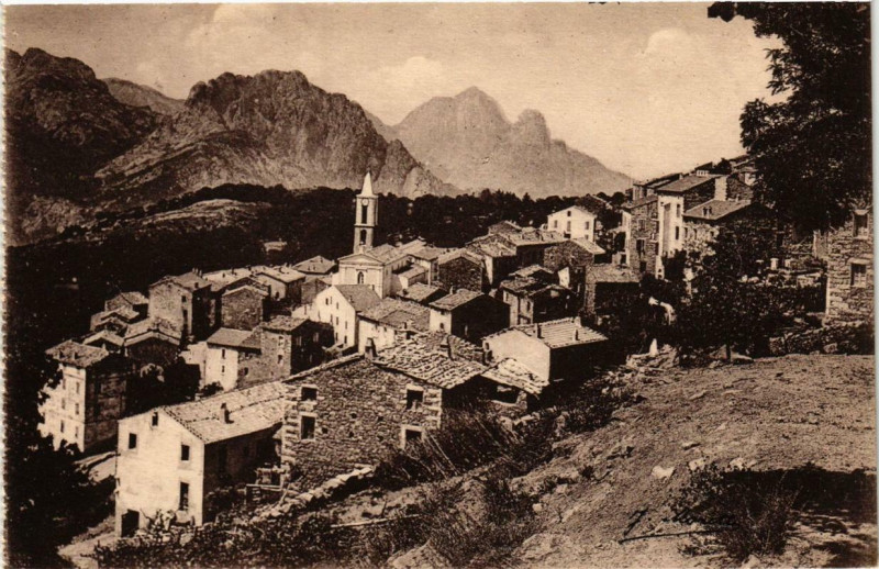 Carte postale ancienne Corse Evisa - Vue générale à Évisa