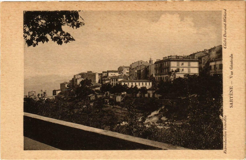 Carte postale ancienne Sartene- Vue générale Corse à Sartène