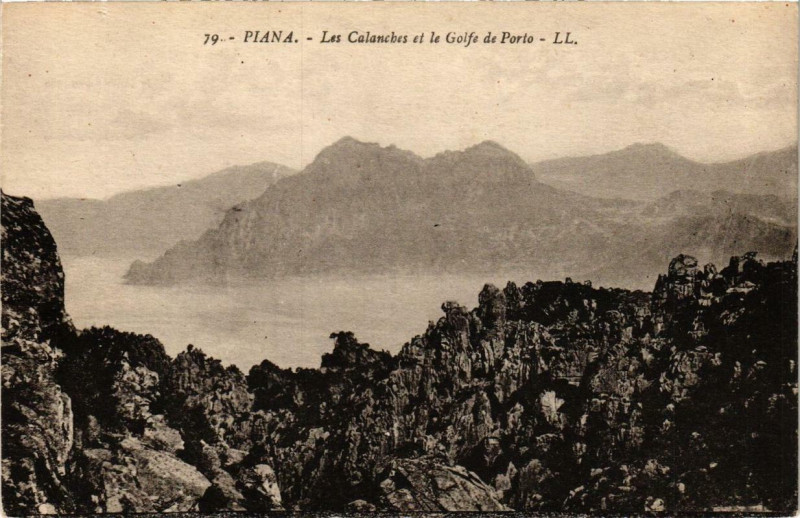 Carte postale ancienne Piana - Les Calanches et le Golfe de Porto Corse à Piana