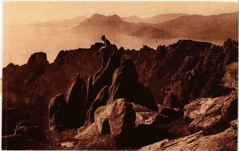 Carte postale ancienne Piana - Vue générale des 'Calanche' et Golfe de Porto Corse à Piana