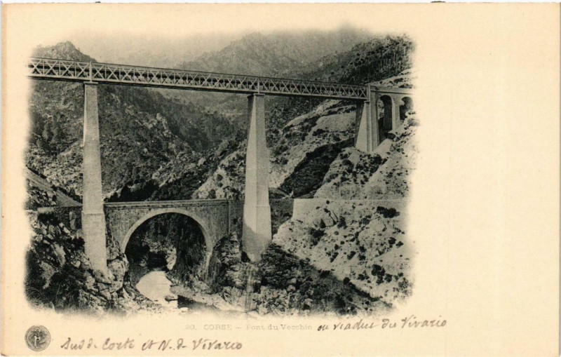 Carte postale ancienne Pont du Vecchio Corse