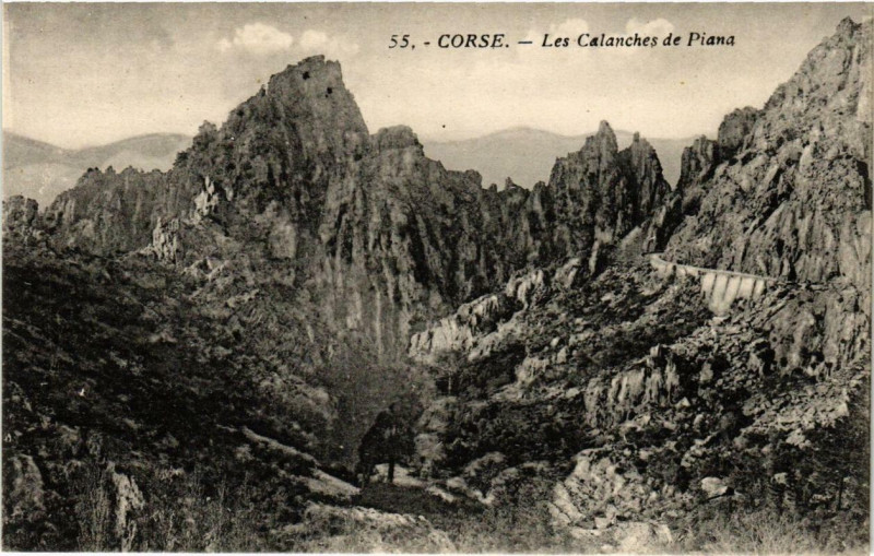 Carte postale ancienne Les Calanches de Piana Corse à Piana