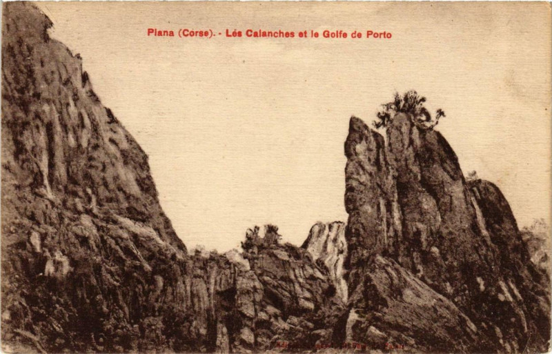 Carte postale ancienne Piana - Les Calanche et le Golfe de Porto Corse à Piana
