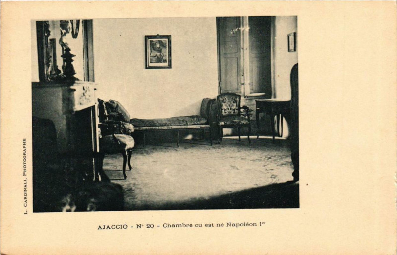 Carte postale ancienne Ajaccio - Chambre ou est né Napoléon 1er Corse à Ajaccio