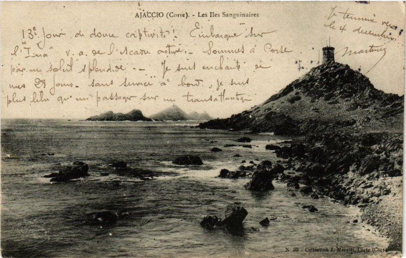 Carte postale ancienne Ajaccio - Les Iles Sanguinaires Corse à Ajaccio