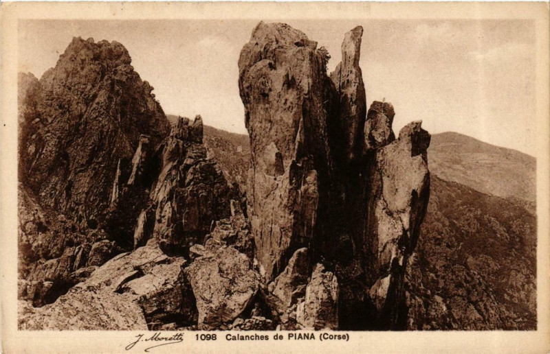 Carte postale ancienne Corse - Calanches de Piana à Piana