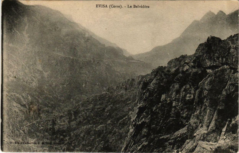 Carte postale ancienne Corse - Evisa - Le Belvédére à Évisa