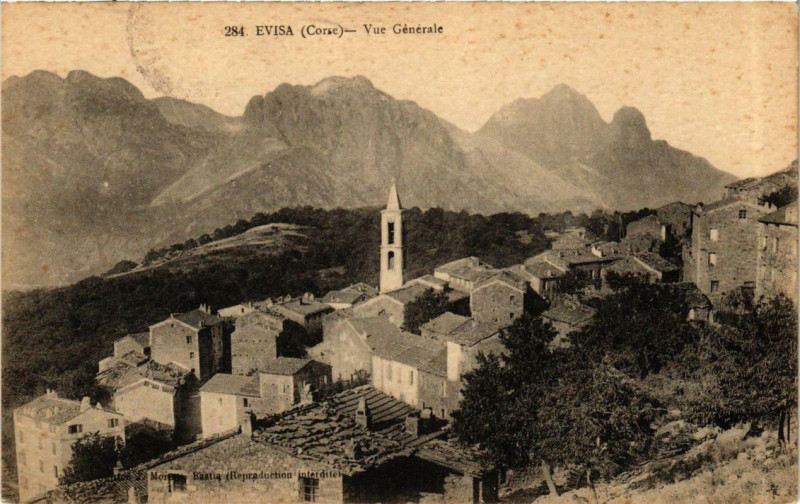 Carte postale ancienne Corse - Evisa - Vue générale à Évisa