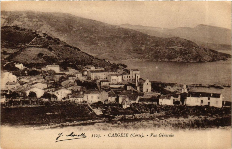 Carte postale ancienne Corse - Cargese - Vue générale à Cargèse
