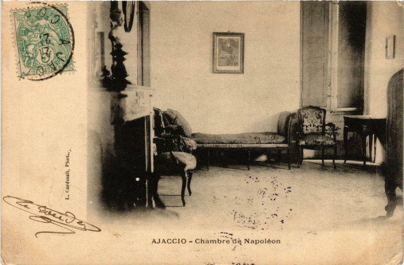Carte postale ancienne Corse - Ajaccio - Chambre de Napoleon à Ajaccio