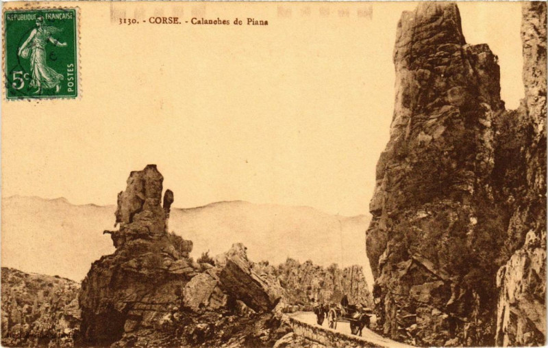 Carte postale ancienne Corse - Calanches de Piana à Piana