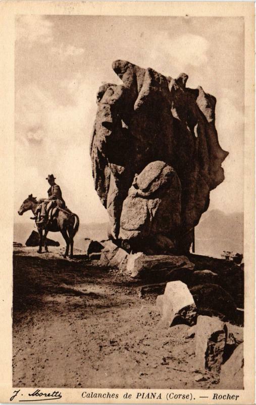 Carte postale ancienne Corse - Calanches de Piana-Rocher à Piana
