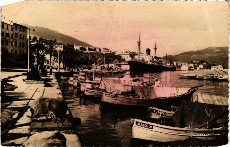Carte postale ancienne Corse - Ajaccio - Les quais à Ajaccio