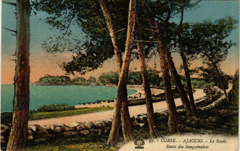 Carte postale ancienne Corse - Ajaccio - Le Scudo Route des Sanguinaires à Ajaccio