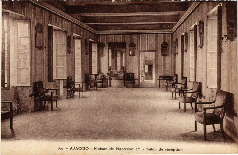 Carte postale ancienne Corse - Ajaccio - Maison Napoleon Ier Salon de réception à Ajaccio