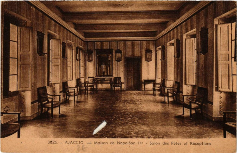 Carte postale ancienne Corse - Ajaccio - Maison de Napoleon Ier Salon des Fetes à Ajaccio