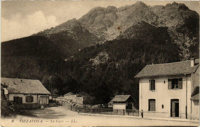 Carte postale ancienne Corse Vizzavona - La Gare