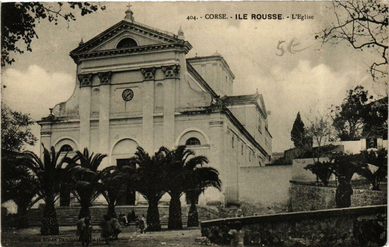 Carte postale ancienne Corse Ile-Rousse. Eglise