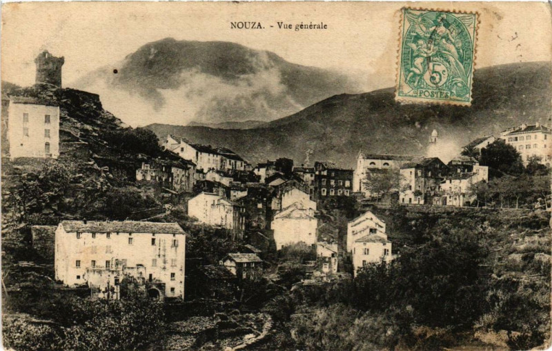 Carte postale ancienne Corse Nonza - Vue générale à Nonza