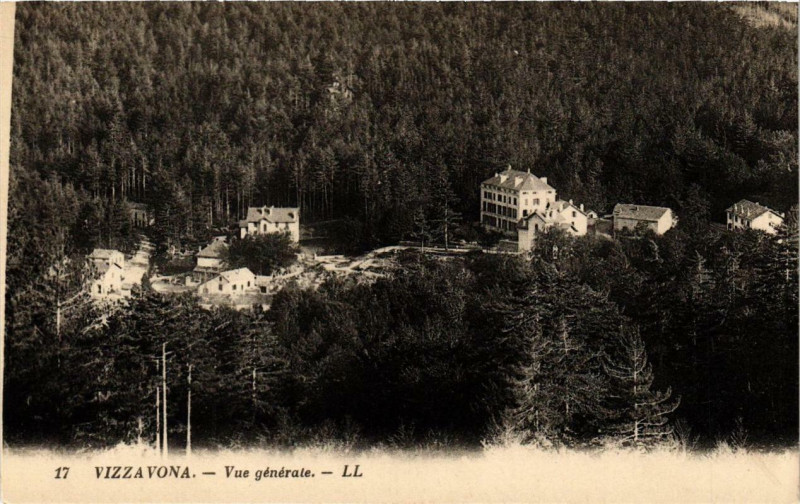 Carte postale ancienne Corse Vizzavona - Vue générale