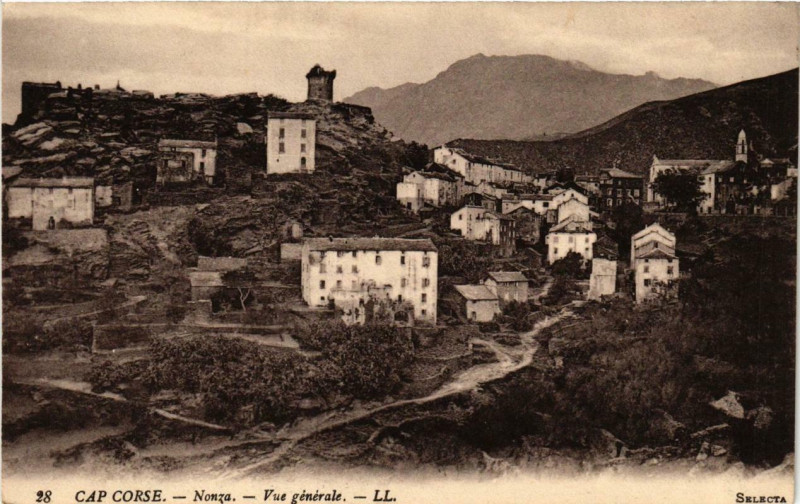 Carte postale ancienne Corse Nonza - Vue générale à Nonza