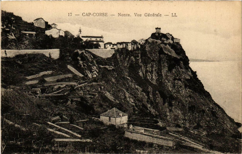 Carte postale ancienne Corse Nonza - Vue générale à Nonza