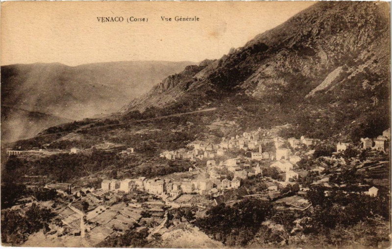 Carte postale ancienne Corse Venaco - Vue générale à Venaco
