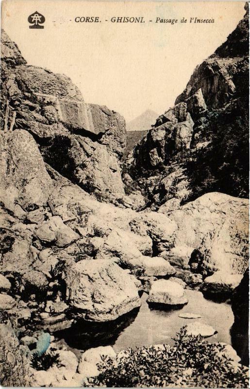 Carte postale ancienne Corse Ghisoni - Passage de l'Insecca à Ghisoni
