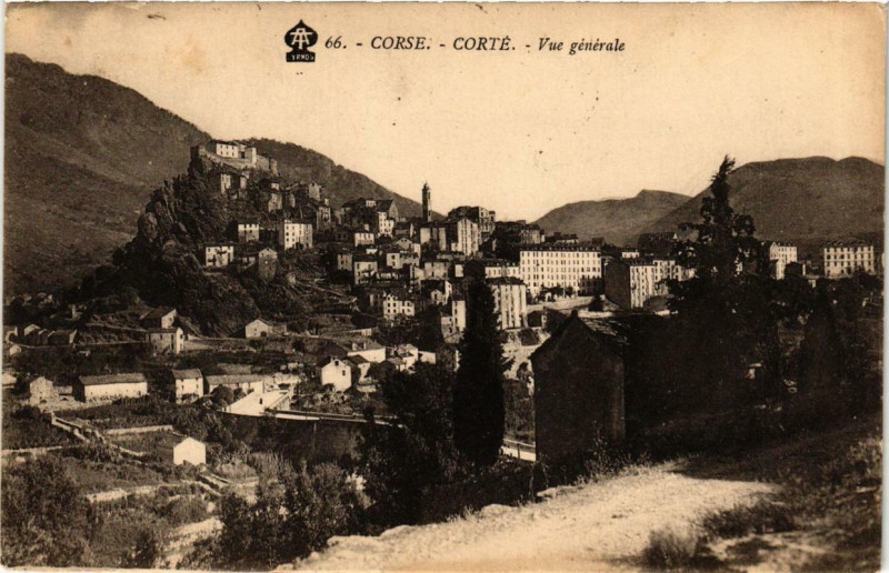 Carte postale ancienne Corse Corte - Vue générale à Corte